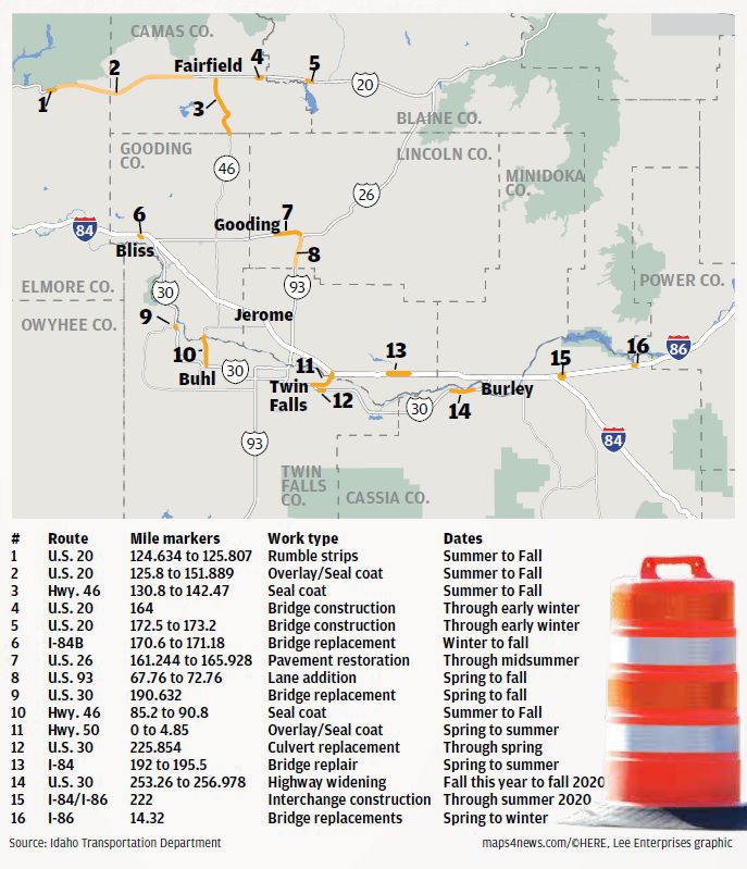 ITD road construction map